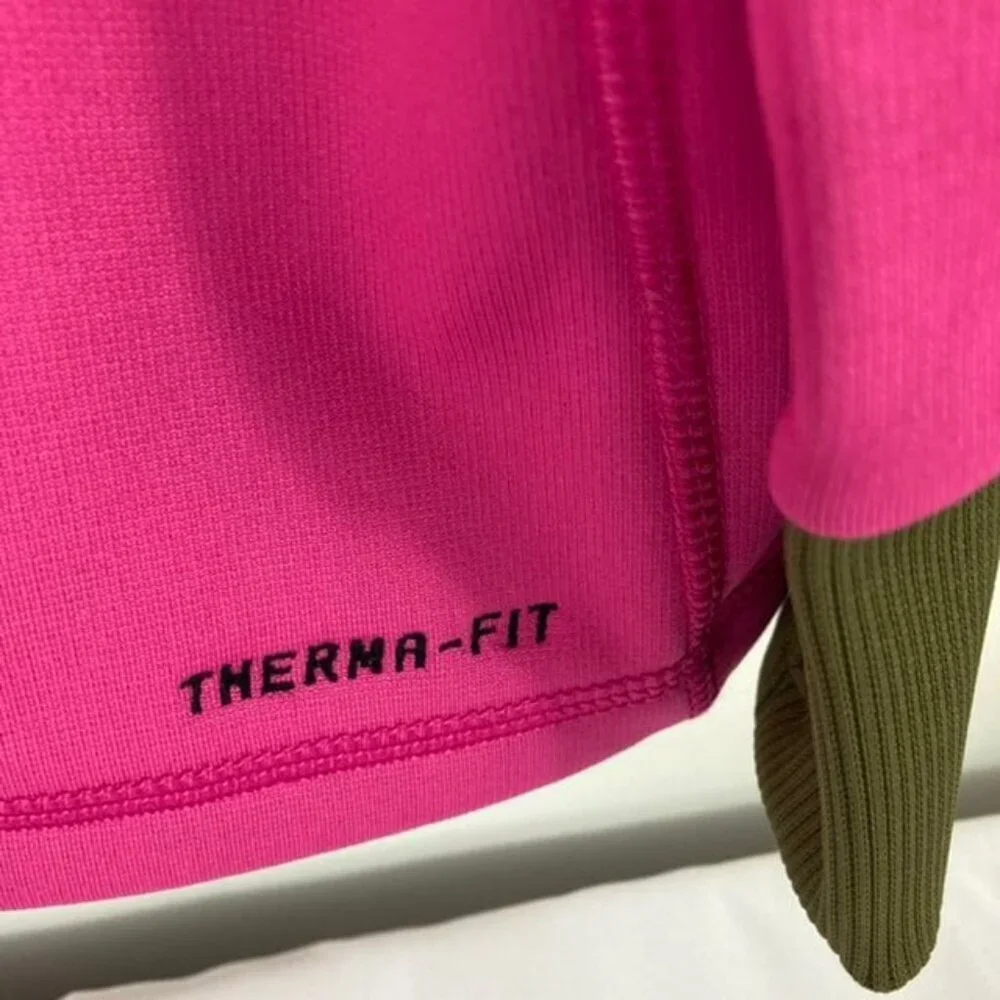 Womens Nike‎ Therma Fit Scrambled Letter Swish Hoodie Pink Green L